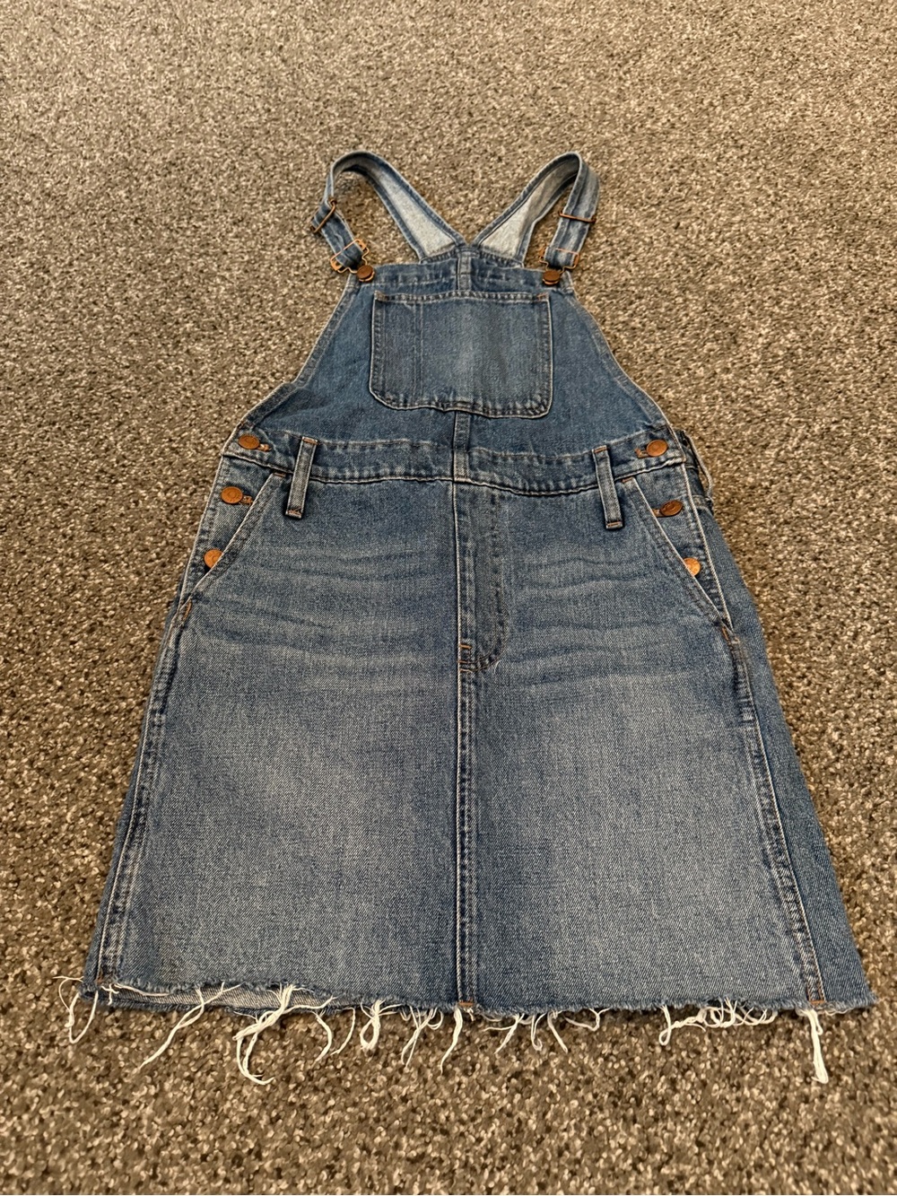 Madewell Blue Denim Mini Overall Skirt